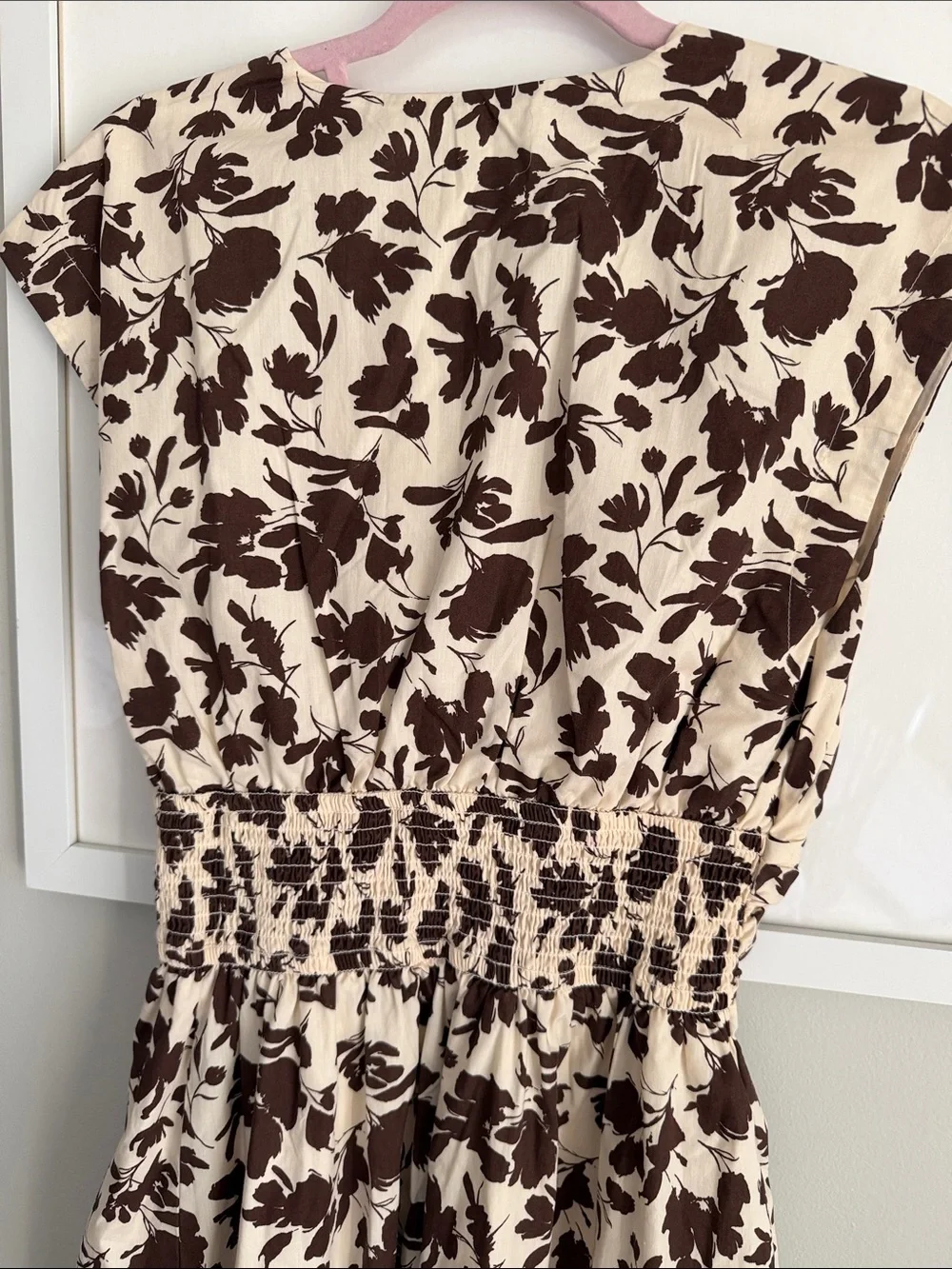 Abercrombie & Fitch Cream Maxi Dress with Brown Floral Print